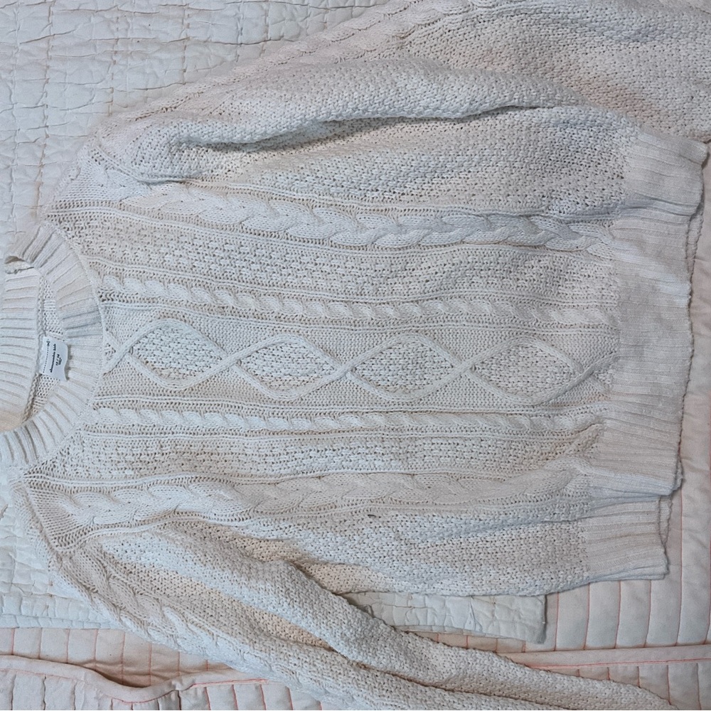 Abercrombie Kids Ivory Cable Knit Sweater